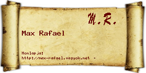 Max Rafael névjegykártya